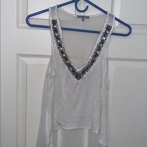 White v-neck tank top